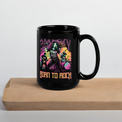 Born To Rock Black Glossy Mug - Beyond T-shirts