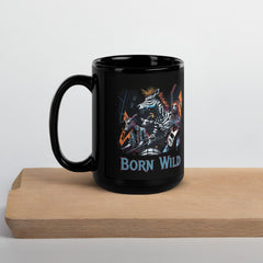 Born Wild Black Glossy Mug - Beyond T-shirts