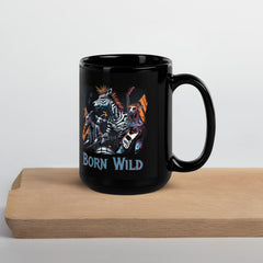 Born Wild Black Glossy Mug - Beyond T-shirts