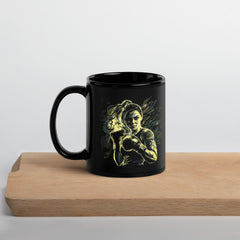 Boxing is the Sport of Life inscription on a premium black glossy mug.