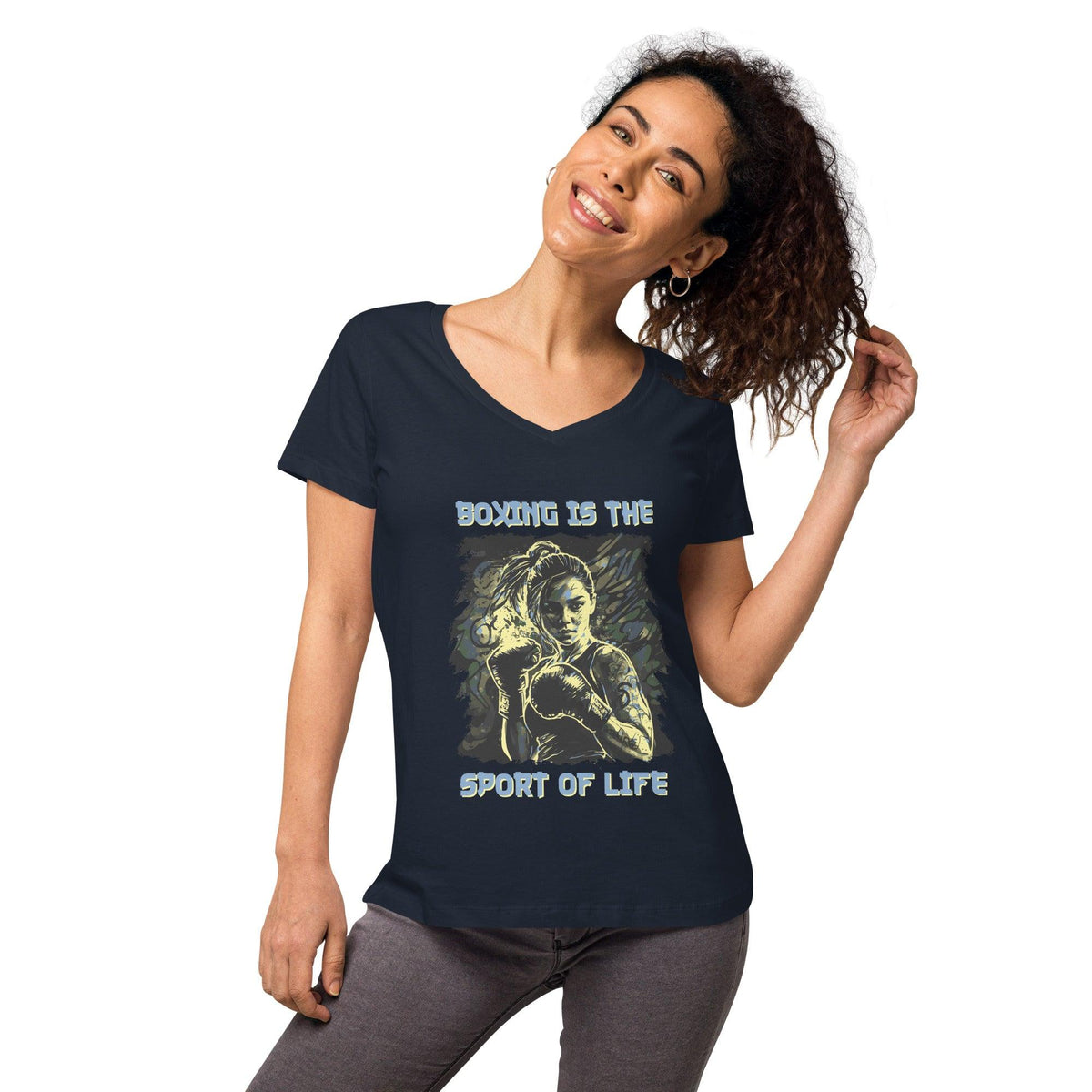 Boxing Is The Sport Of Life Women’s Fitted V-neck T-shirt - Beyond T-shirts