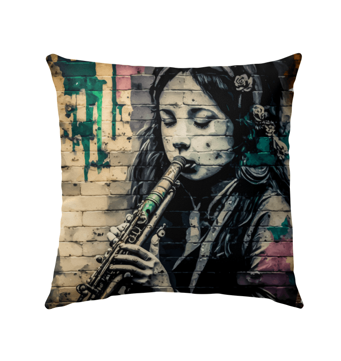 Breathing Life Into Music Outdoor Pillow - Beyond T-shirts