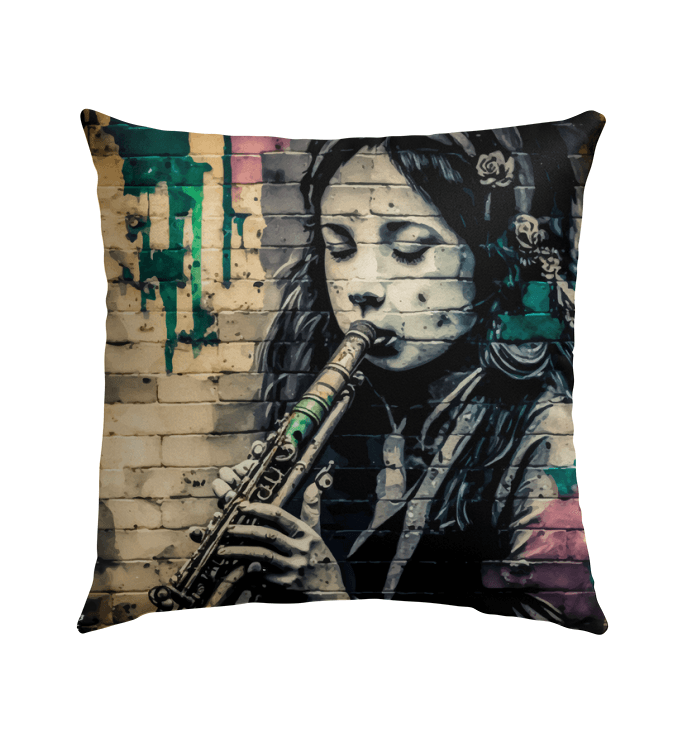 Breathing Life Into Music Outdoor Pillow - Beyond T-shirts