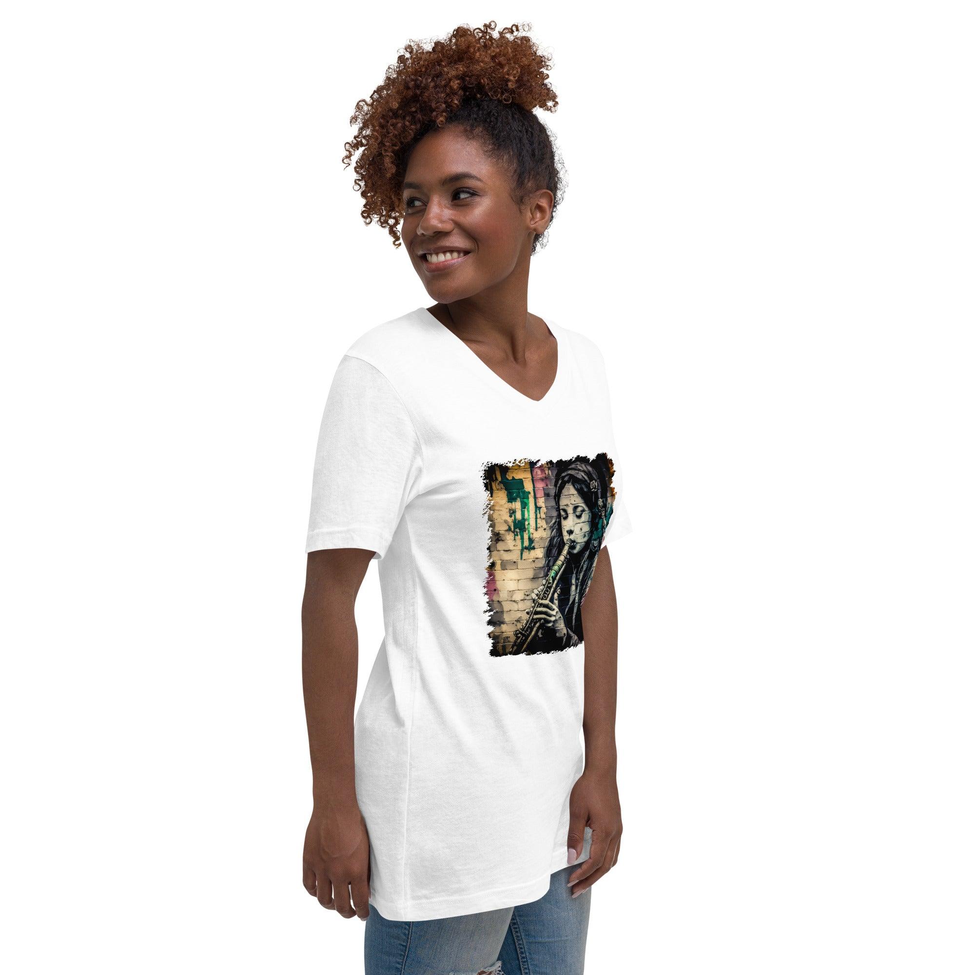 Breathing Life Into Music Unisex Short Sleeve V-Neck T-Shirt - Beyond T-shirts