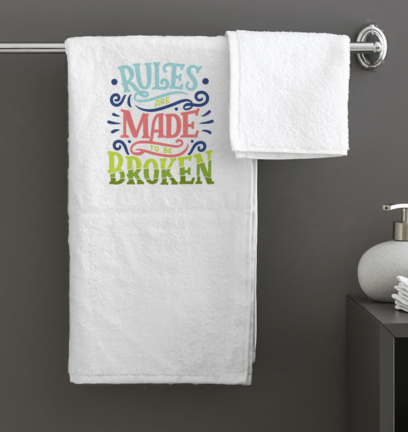 Broken Rules Bath Towel - Beyond T-shirts