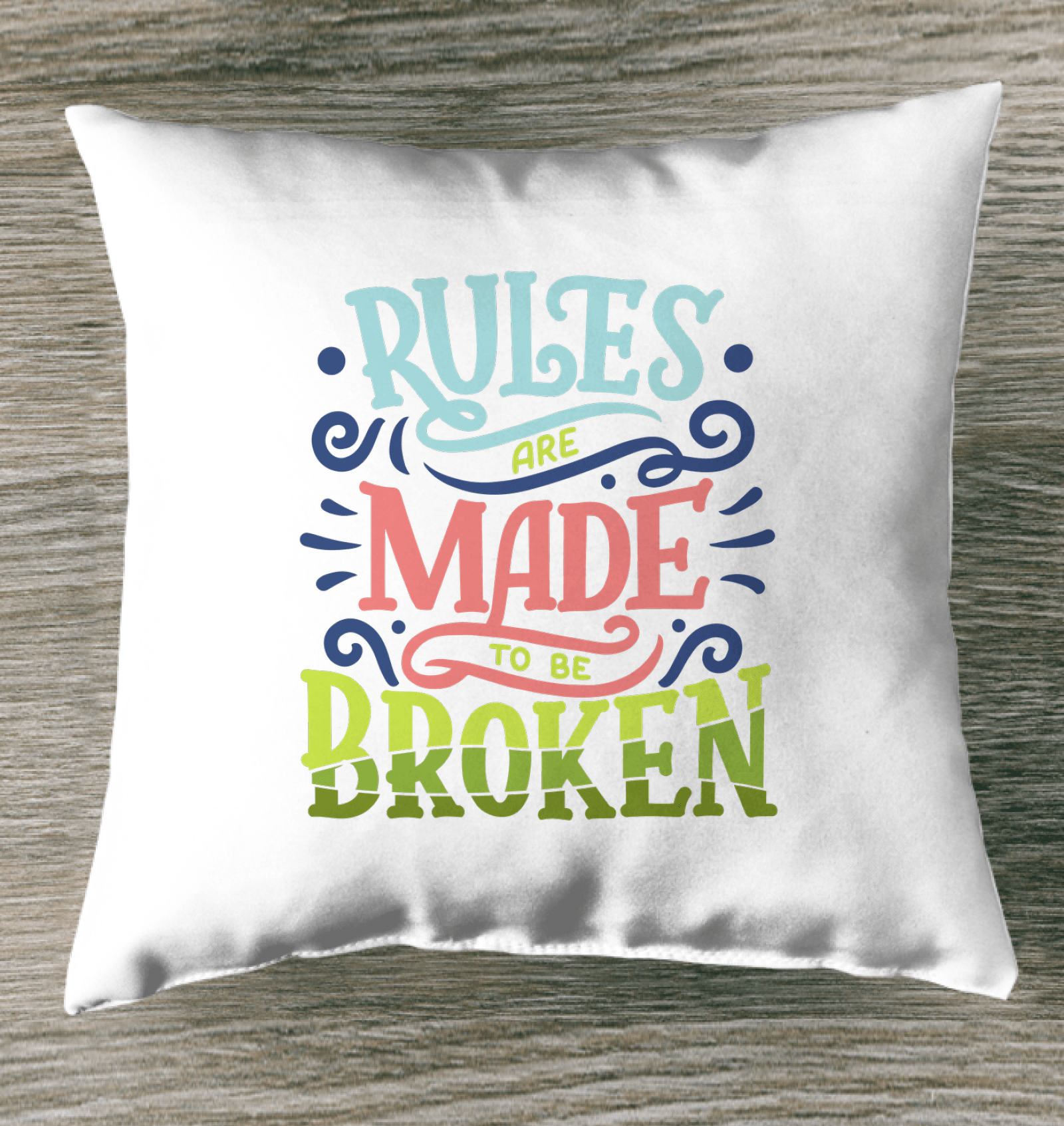 Broken Rules Indoor Pillow - Beyond T-shirts