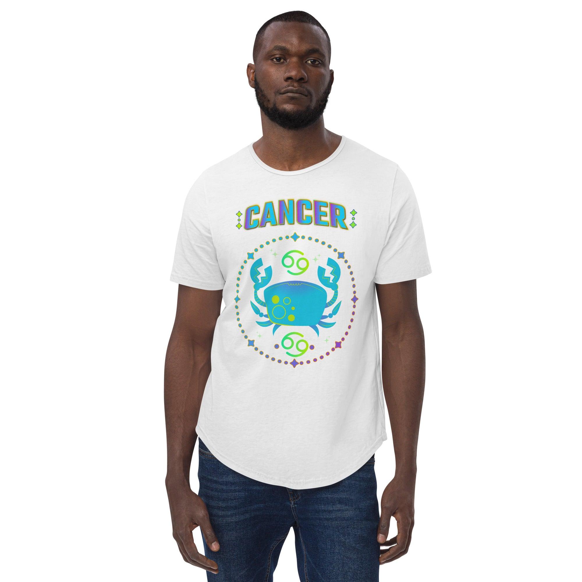 Cancer Men's Curved Hem T-Shirt | Zodiac Series 1 - Beyond T-shirts