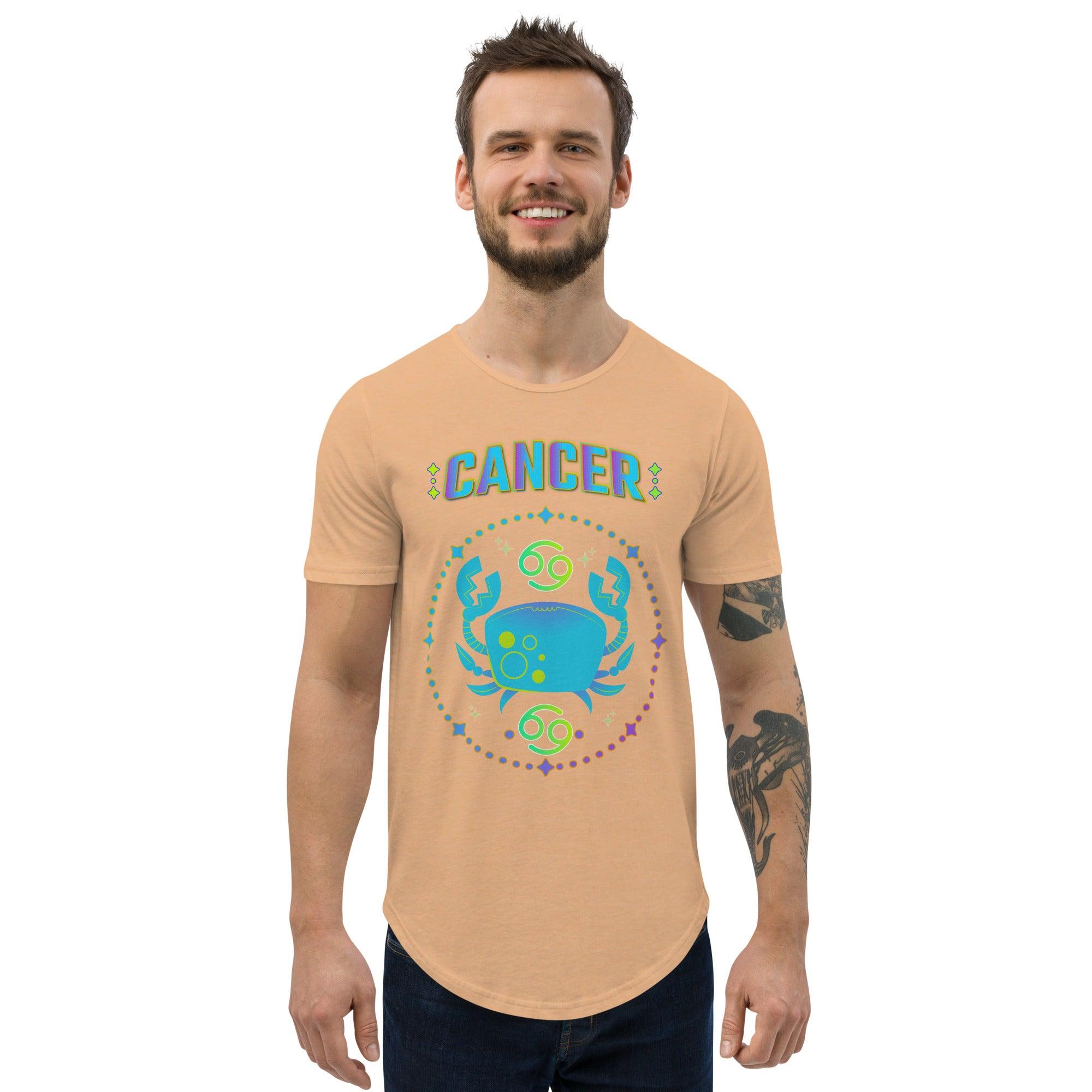 Cancer Men's Curved Hem T-Shirt | Zodiac Series 1 - Beyond T-shirts