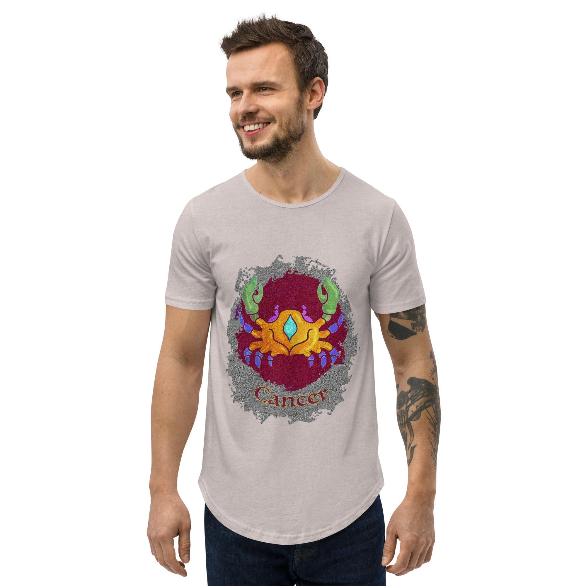 Cancer Men's Curved Hem T-Shirt | Zodiac Series 11 - Beyond T-shirts