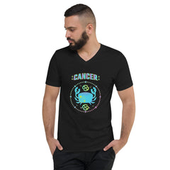 Cancer Unisex Short Sleeve V-Neck T-Shirt | Zodiac Series 1 - Beyond T-shirts