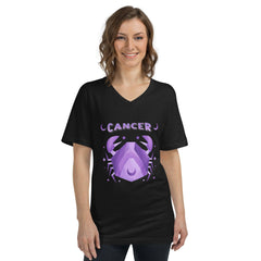 Cancer Unisex Short Sleeve V-Neck T-Shirt | Zodiac Series 2 - Beyond T-shirts