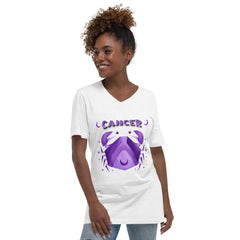 Cancer Unisex Short Sleeve V-Neck T-Shirt | Zodiac Series 2 - Beyond T-shirts