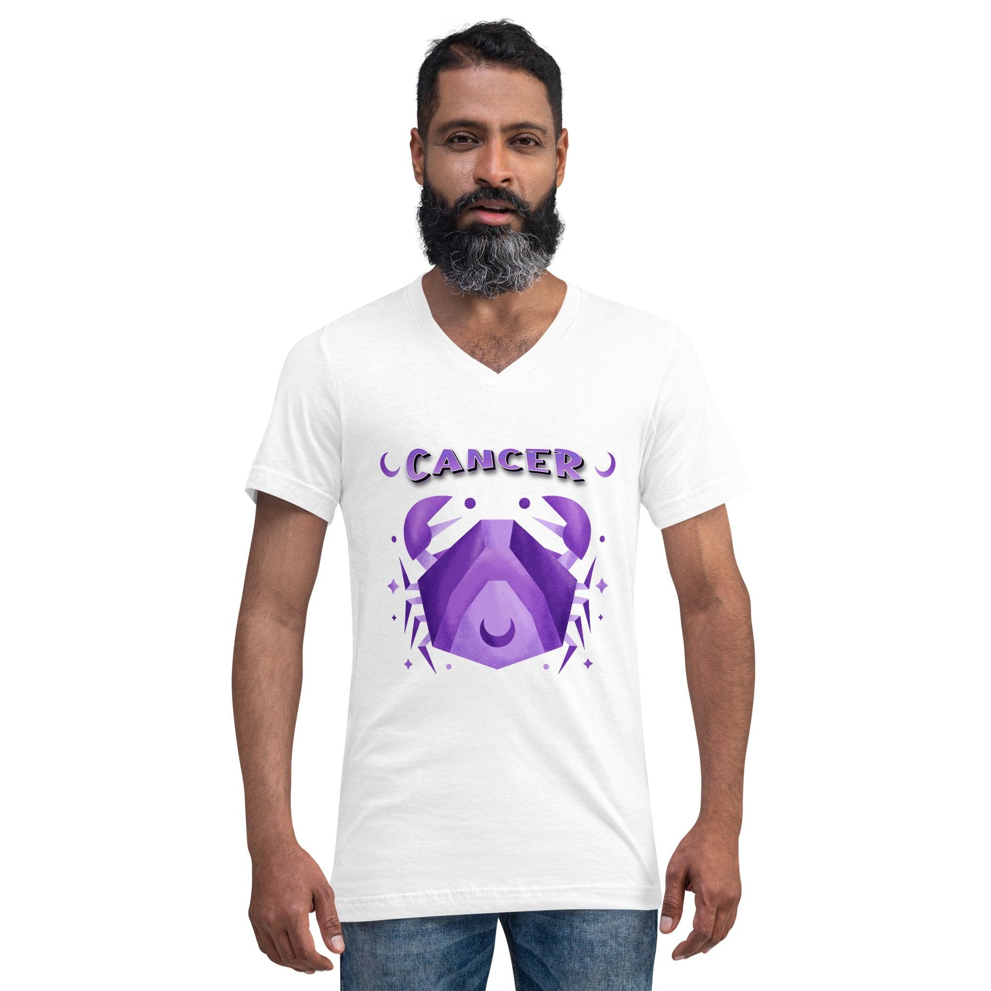 Cancer Unisex Short Sleeve V-Neck T-Shirt | Zodiac Series 2 - Beyond T-shirts