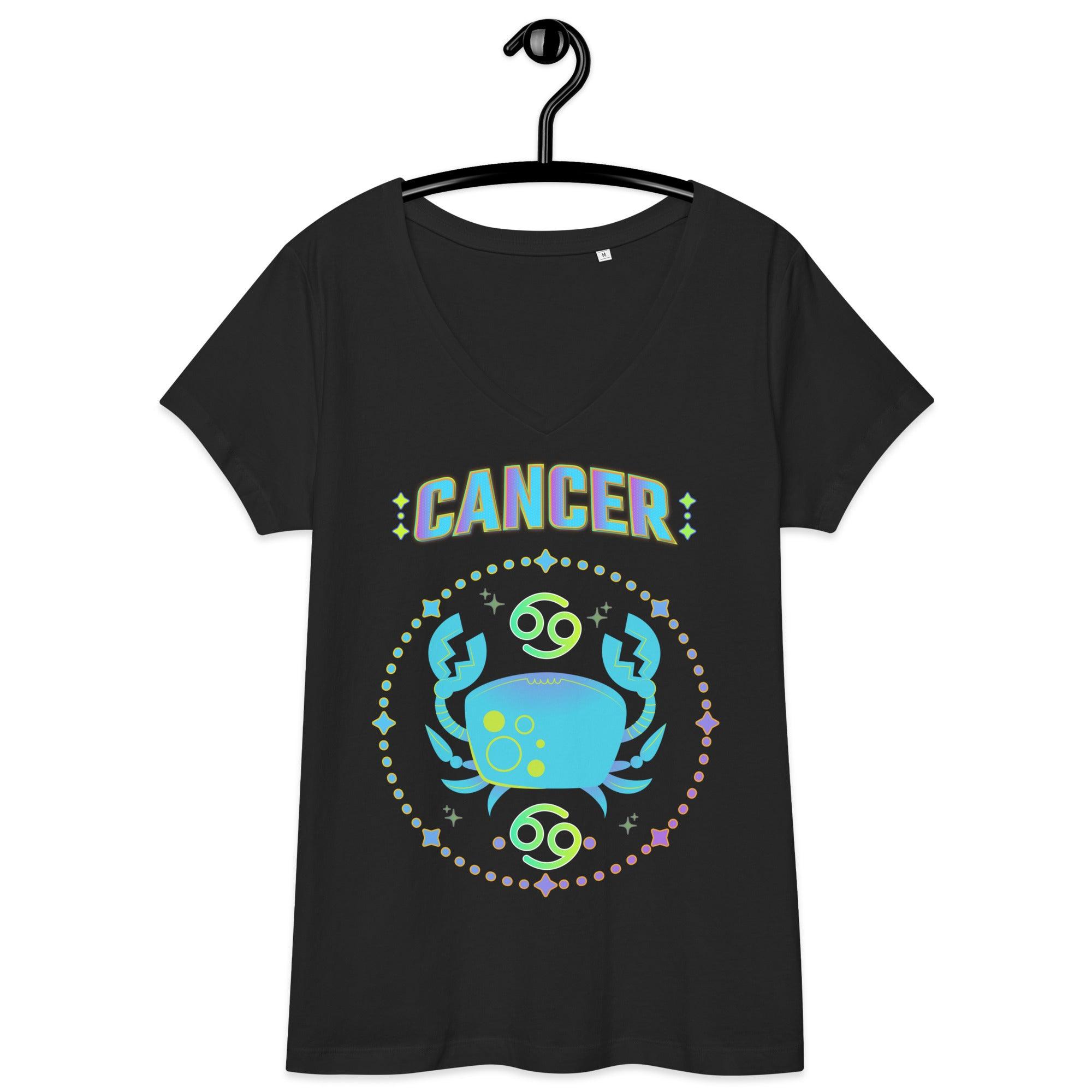 Cancer Women’s Fitted V-Neck T-Shirt | Zodiac Series 1 - Beyond T-shirts