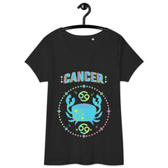 Cancer Women’s Fitted V-Neck T-Shirt | Zodiac Series 1 - Beyond T-shirts