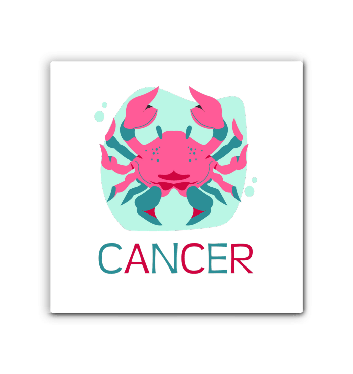 Cancer Wrapped Canvas 12x12 | Zodiac Series 4 - Beyond T-shirts