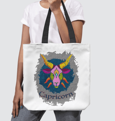 Capricorn Basketweave Tote Bag | Zodiac Series 11 - Beyond T-shirts