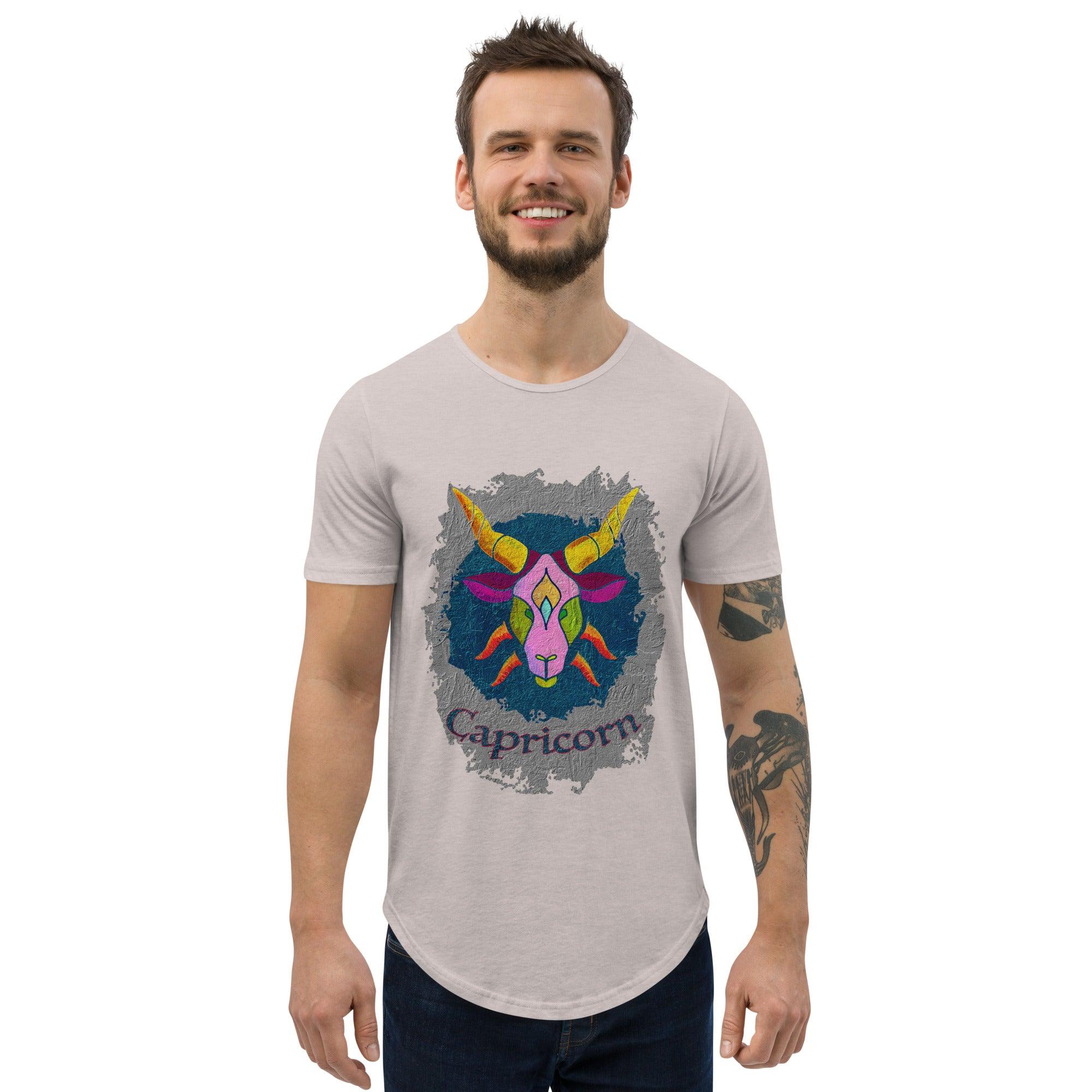 Capricorn Men's Curved Hem T-Shirt | Zodiac Series 11 - Beyond T-shirts