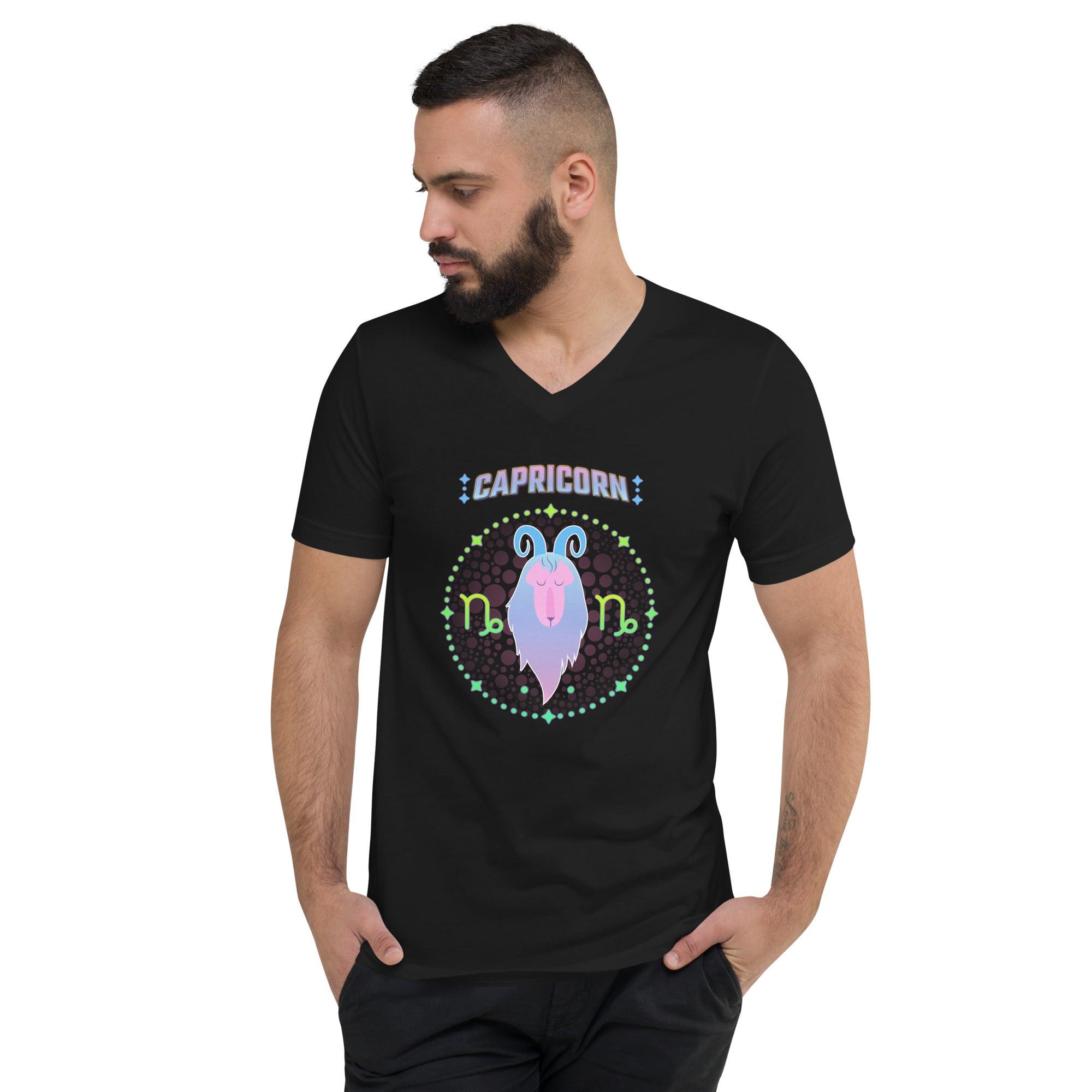 Capricorn Unisex Short Sleeve V-Neck T-Shirt | Zodiac Series 1 - Beyond T-shirts