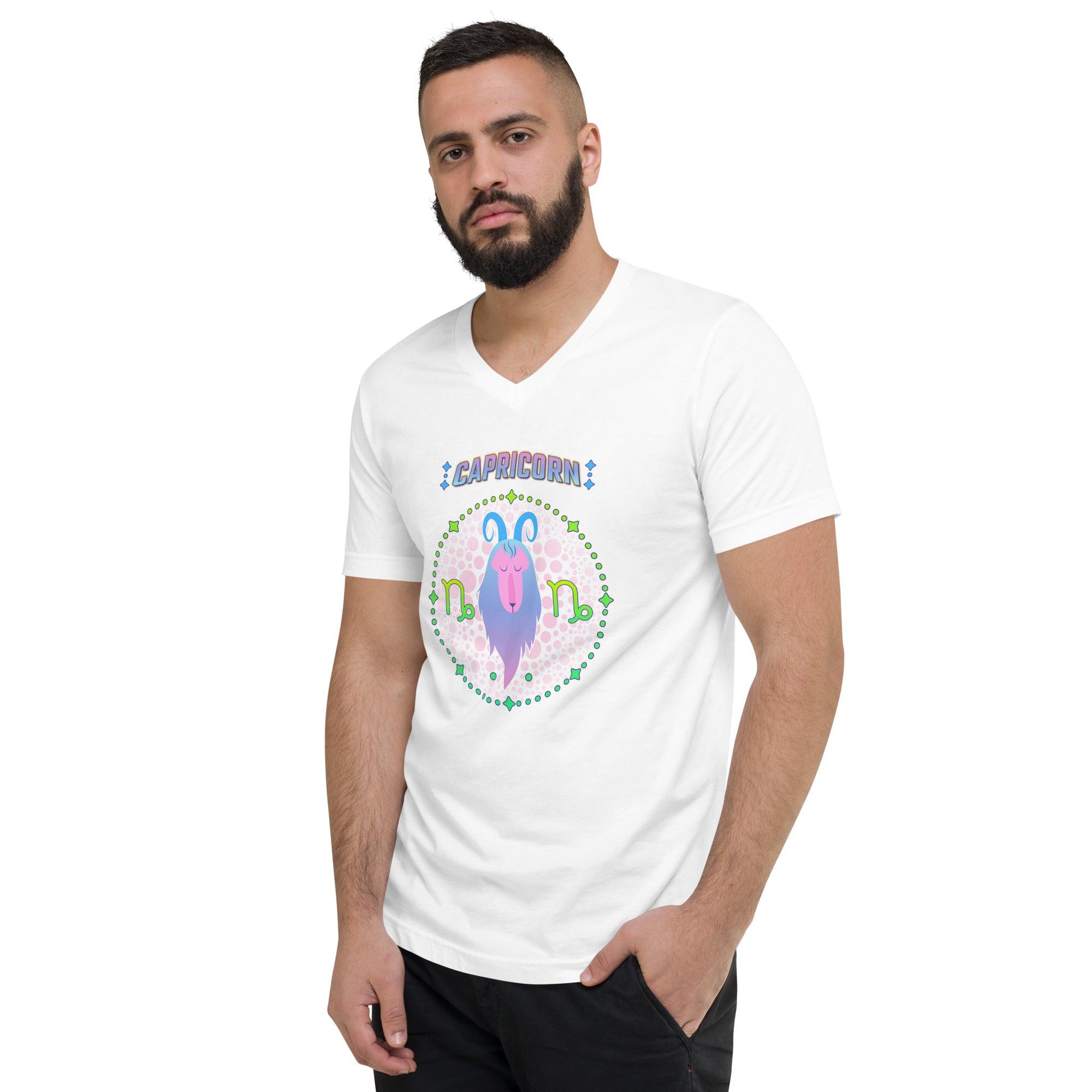 Capricorn Unisex Short Sleeve V-Neck T-Shirt | Zodiac Series 1 - Beyond T-shirts