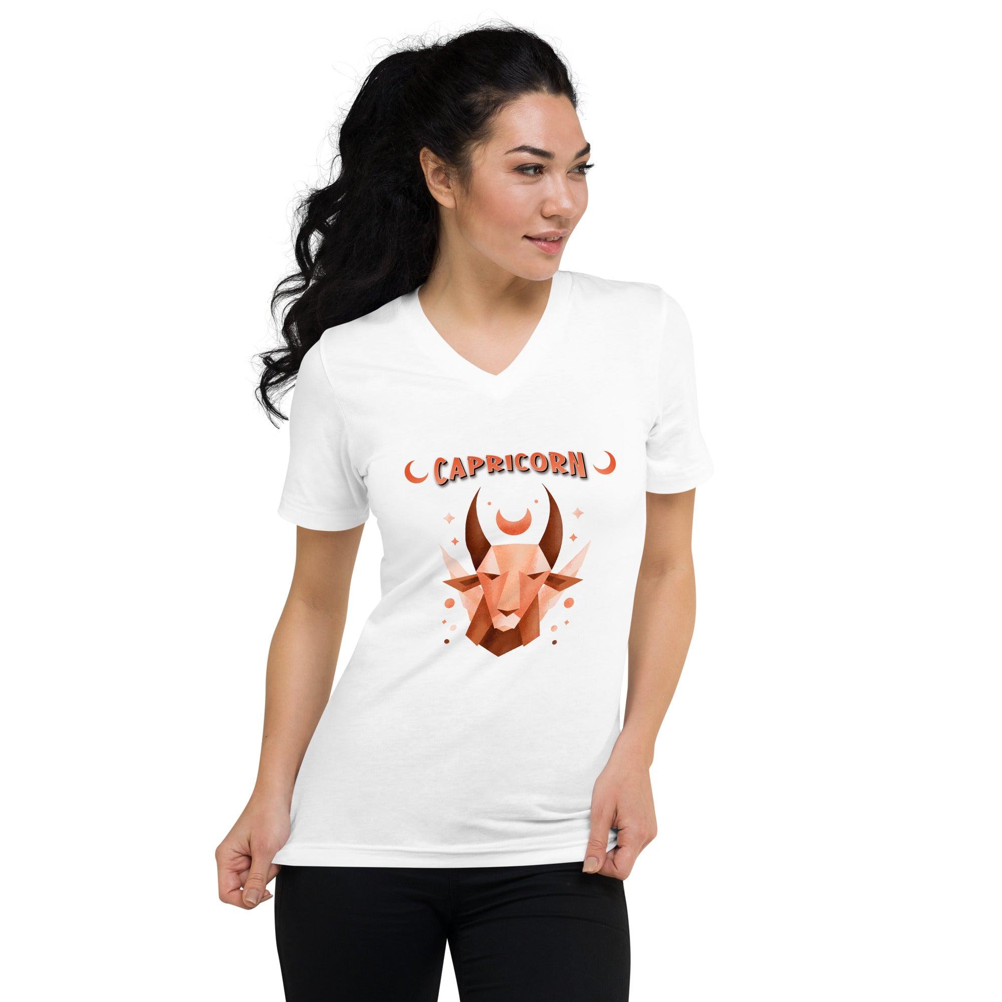 Capricorn Unisex Short Sleeve V-Neck T-Shirt | Zodiac Series 2 - Beyond T-shirts