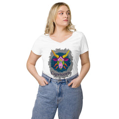 Capricorn Women’s Fitted V-neck T-shirt | Zodiac Series 11 - Beyond T-shirts