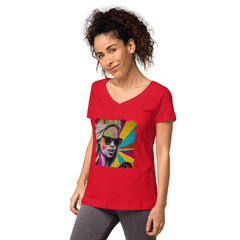 Connecting Through Music Magic Women’s Fitted V-neck T-shirt - Beyond T-shirts