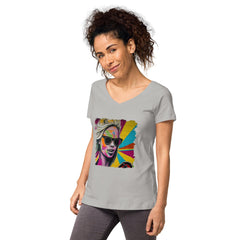 Connecting Through Music Magic Women’s Fitted V-neck T-shirt - Beyond T-shirts