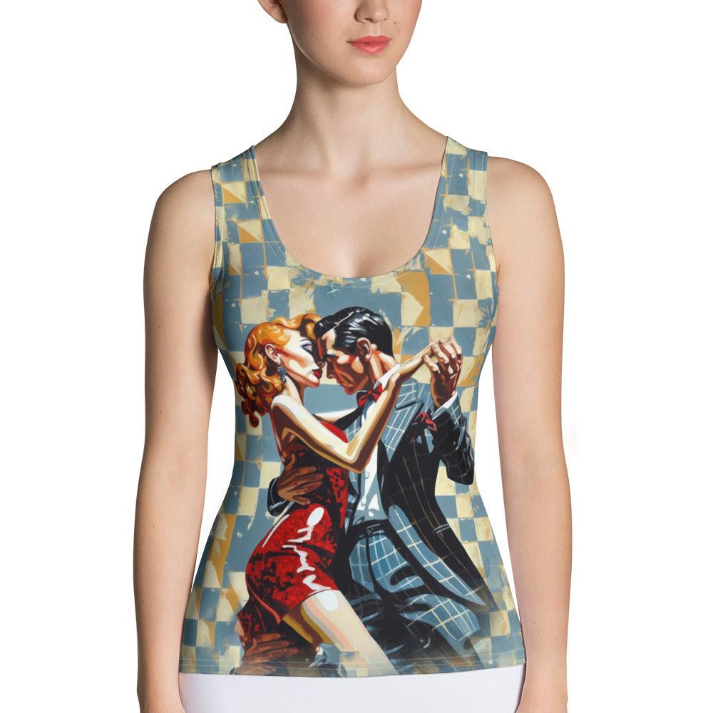 Conversation Without Words Sublimation Cut Sew Tank Top - Front View