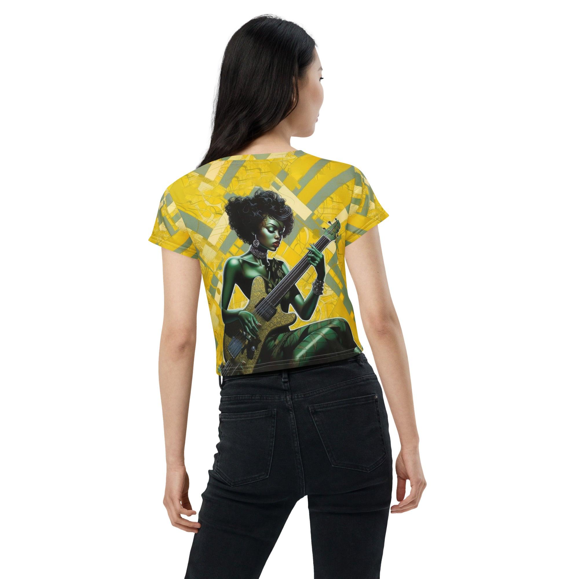 Coolest Instrument All Over Print Crop Tee Side View