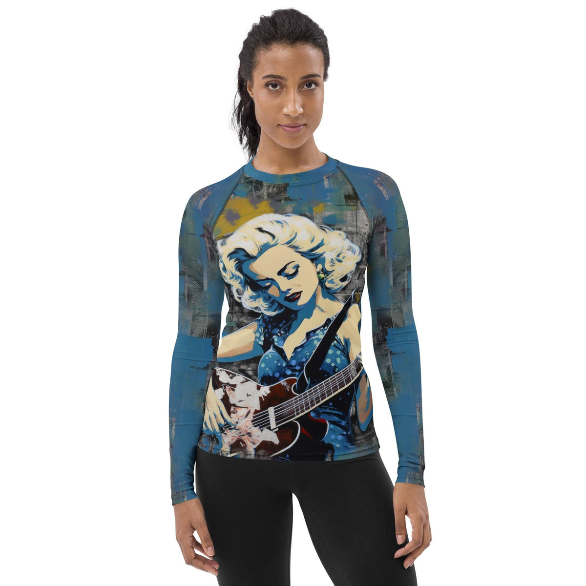 Women's rash guard with instrument design