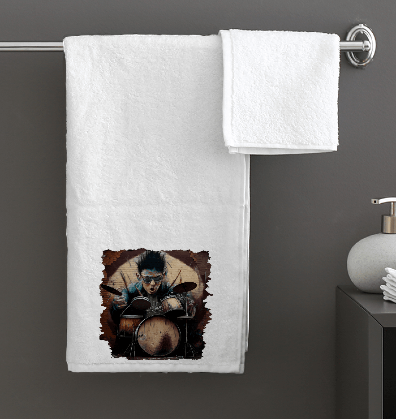 Dancing On The Drums Bath Towel - Beyond T-shirts