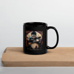 Dancing On The Drums Black Glossy Mug - Beyond T-shirts