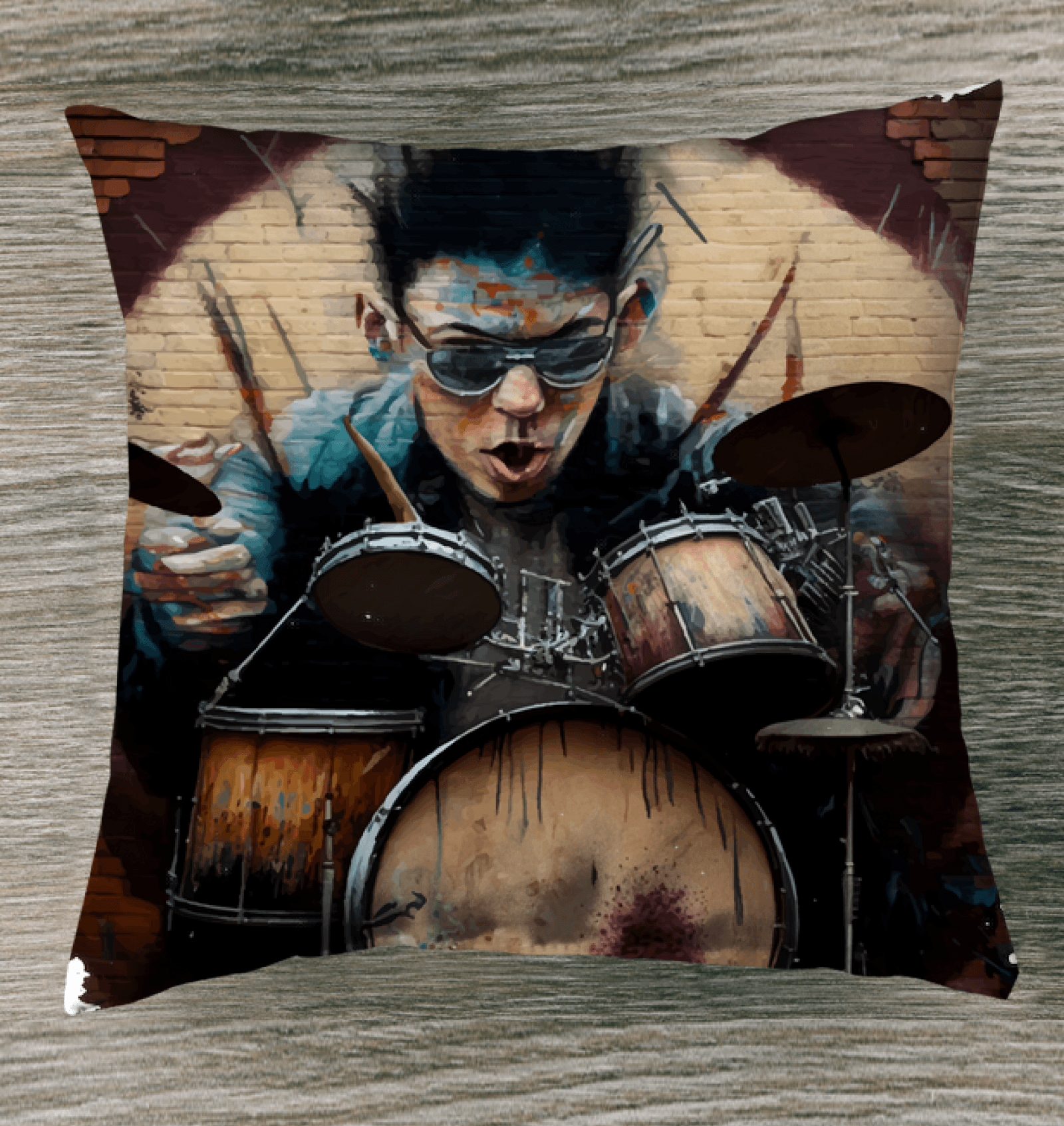 Dancing On The Drums Outdoor Pillow - Beyond T-shirts