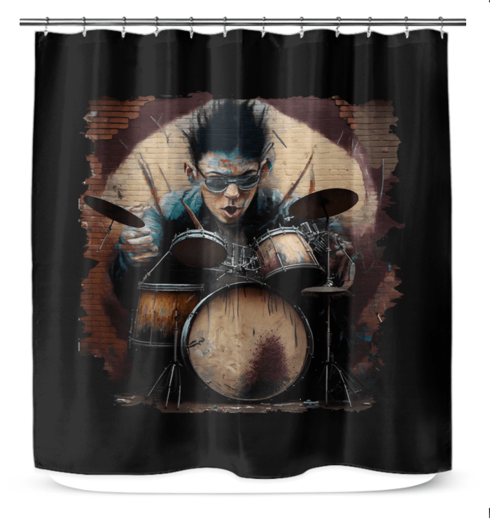 Dancing On The Drums Shower Curtain - Beyond T-shirts