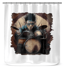 Dancing On The Drums Shower Curtain - Beyond T-shirts