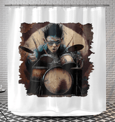 Dancing On The Drums Shower Curtain - Beyond T-shirts