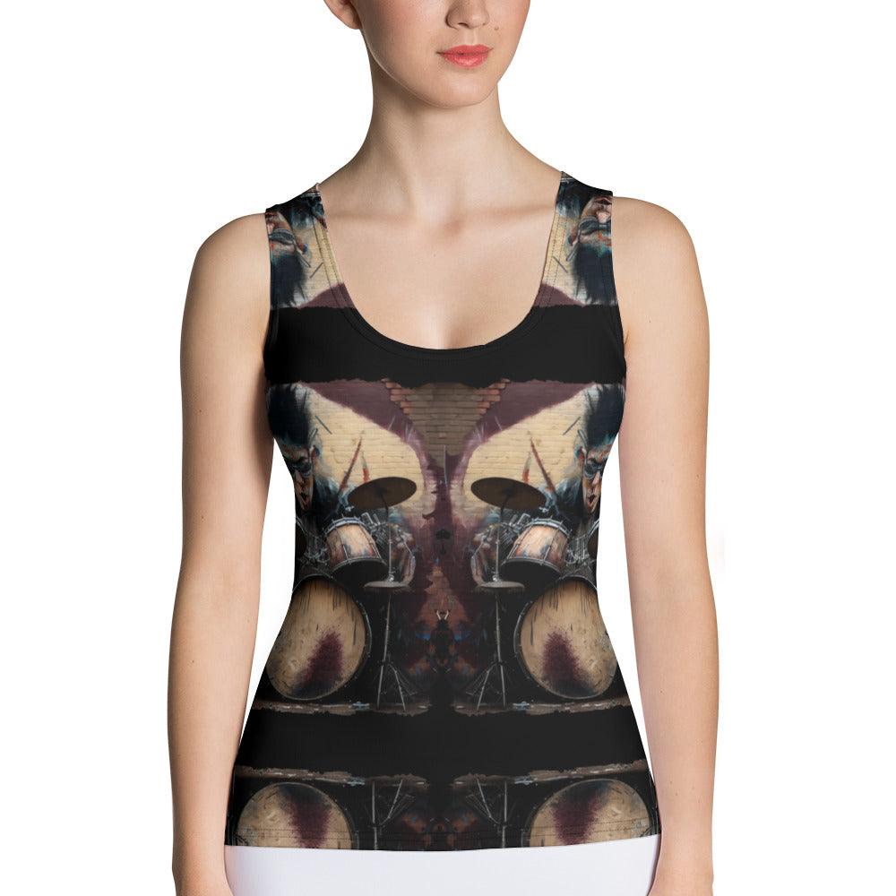 Dancing On The Drums Sublimation Cut & Sew Tank Top - Beyond T-shirts