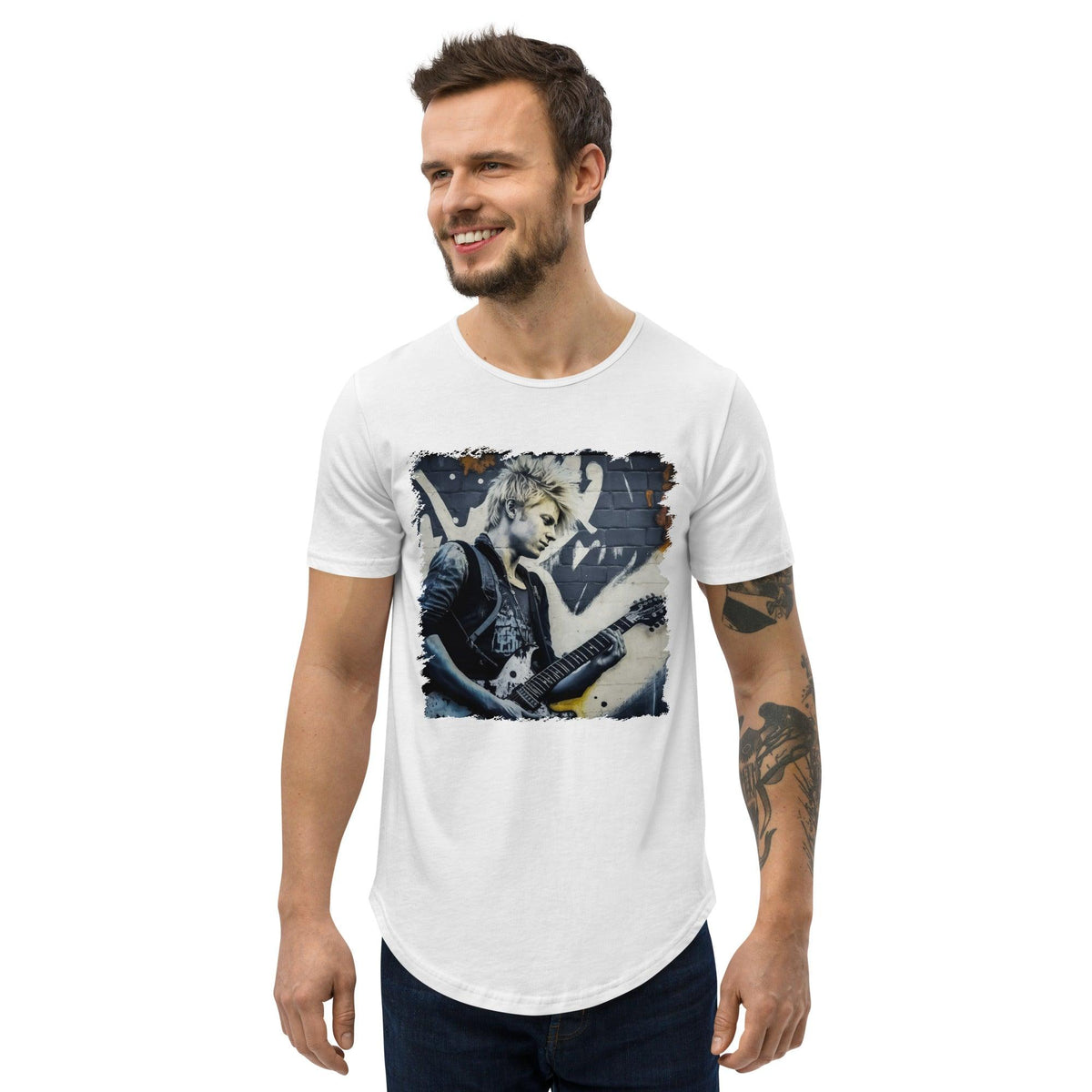 Dazzling The Crowd Men's Curved Hem T-Shirt - Beyond T-shirts