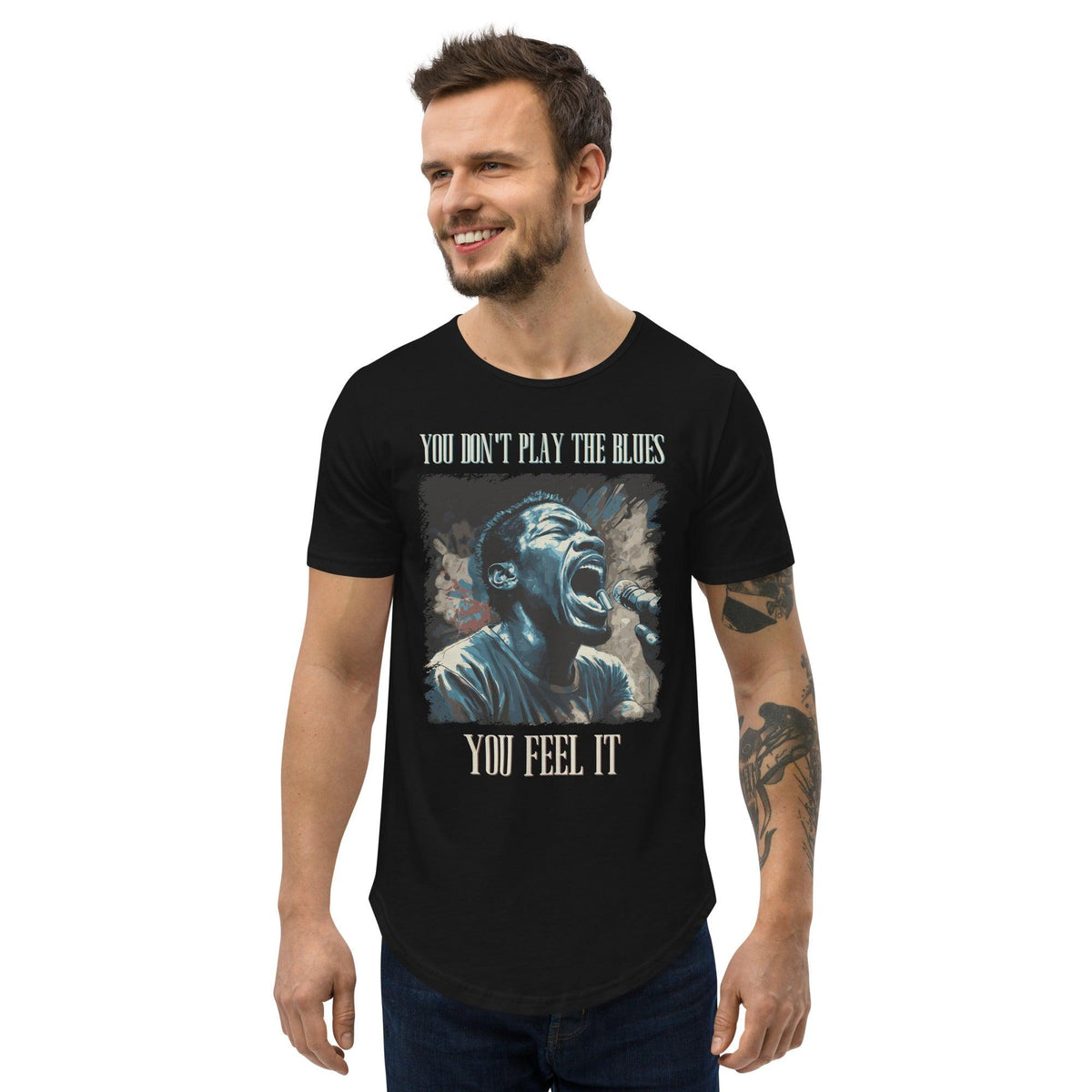 Don't Play The Blues Men's Curved Hem T-Shirt - Beyond T-shirts