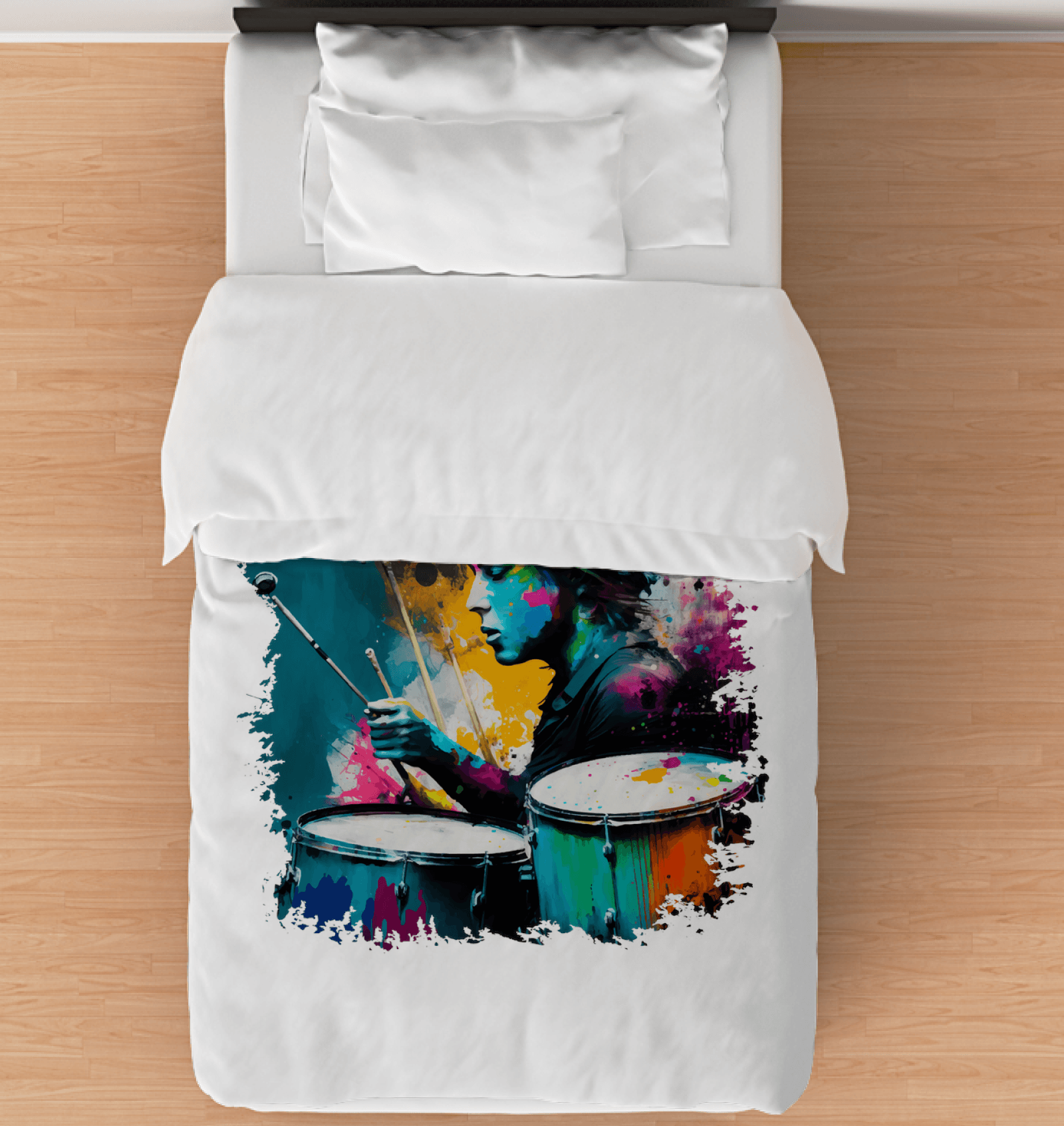 Drumming Up A Storm Duvet Cover - Beyond T-shirts