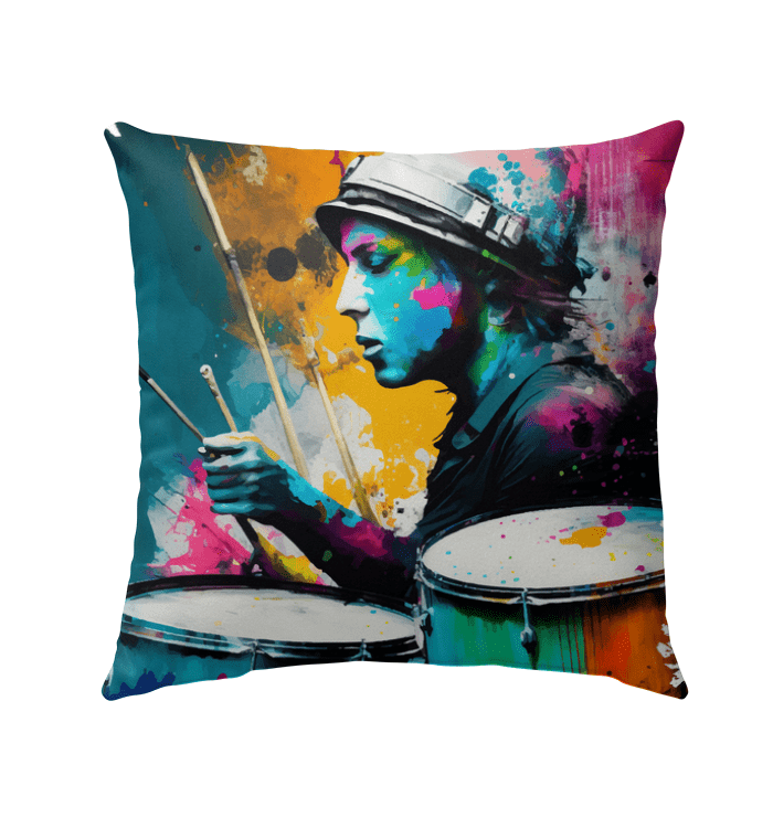 Drumming Up A Storm Outdoor Pillow - Beyond T-shirts