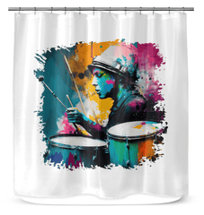 Drumming Up A Storm Shower Curtain - Beyond T-shirts