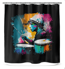 Drumming Up A Storm Shower Curtain - Beyond T-shirts