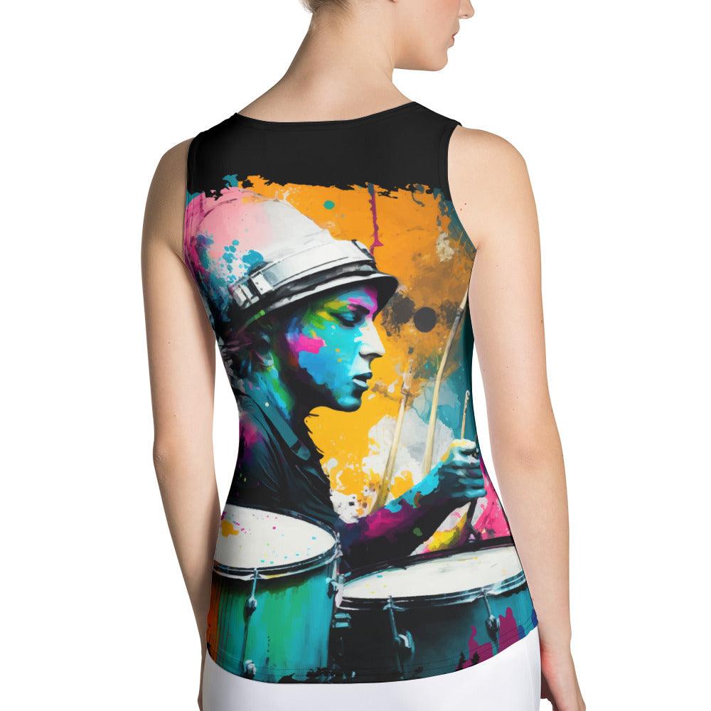 Drumming Up A Storm Sublimation Cut & Sew Tank Top - Beyond T-shirts