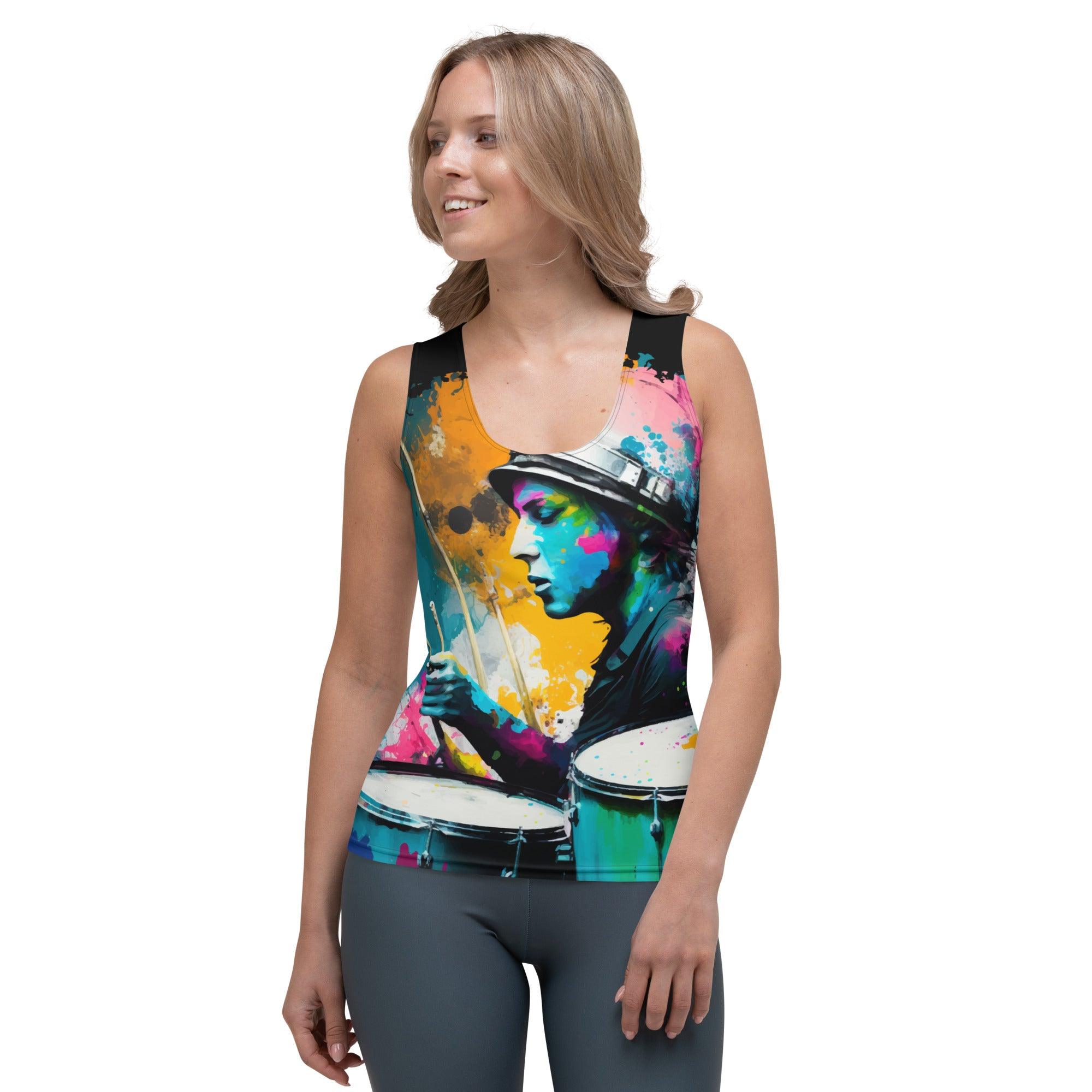 Drumming Up A Storm Sublimation Cut & Sew Tank Top - Beyond T-shirts