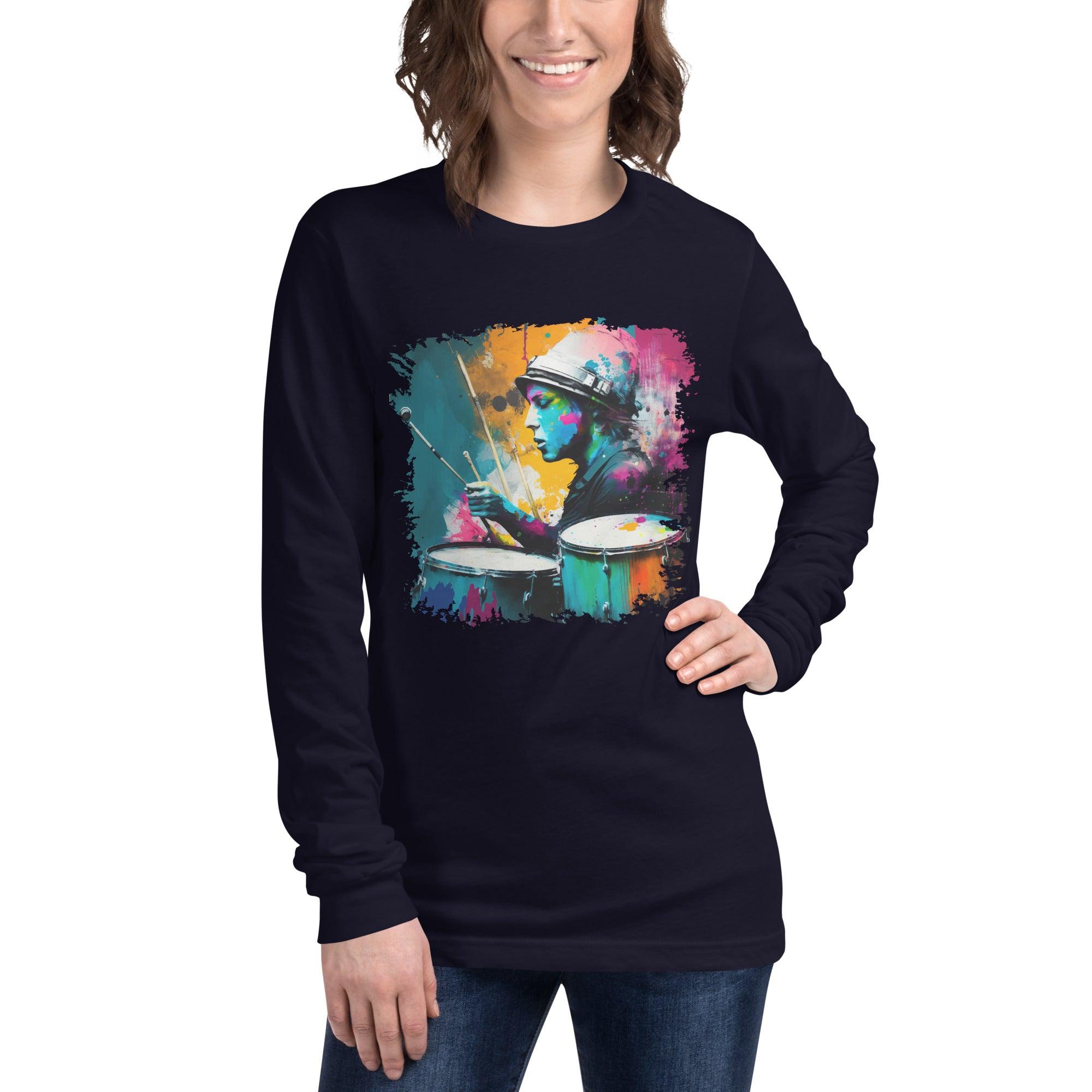 Drumming Up A Storm Unisex Long Sleeve Tee - Beyond T-shirts