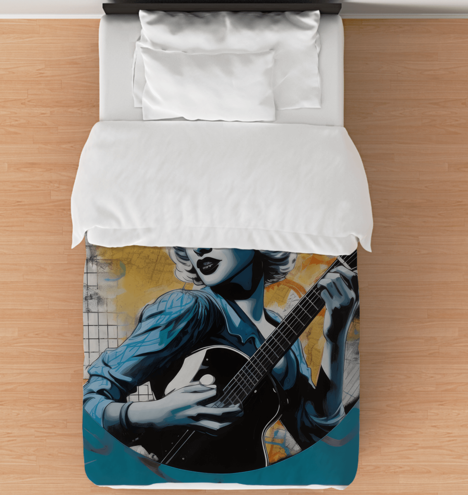 Musical Notes Duvet Cover in Bedroom Setting