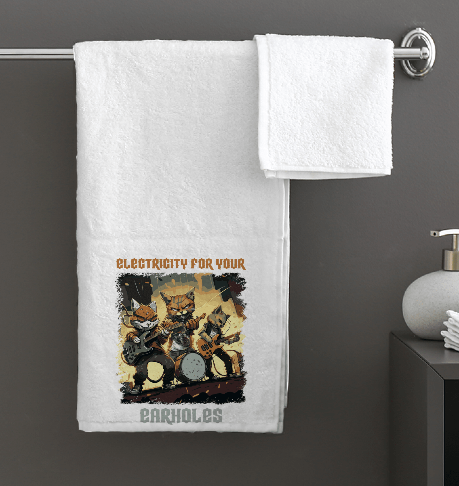 Electricity For Your Earholes Bath Towel - Beyond T-shirts