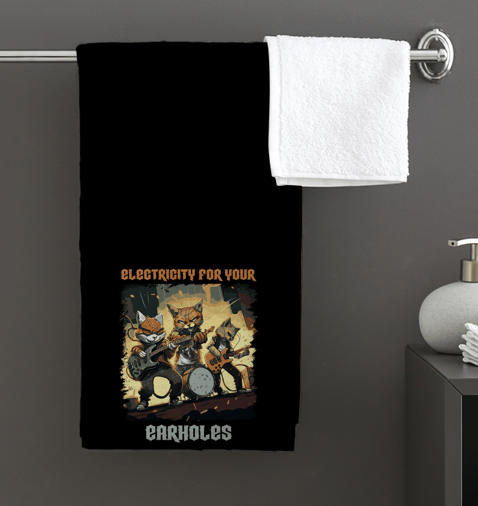 Electricity For Your Earholes Bath Towel - Beyond T-shirts